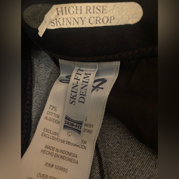 Seven7 Brand Ladies High Rise Skinny Crop Skin Fit Denim Jeans in Dk Blue SZ 10 - Picture 5 of 6